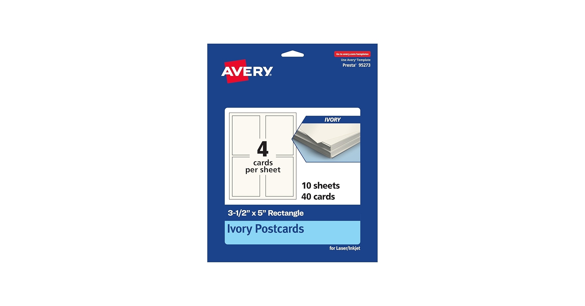 Amazon Avery Printable Rectangle Postcards 3 5 X 5 Ivory Cardstock Print To The Edge Laser Inkjet Cards 40 Total Office Products