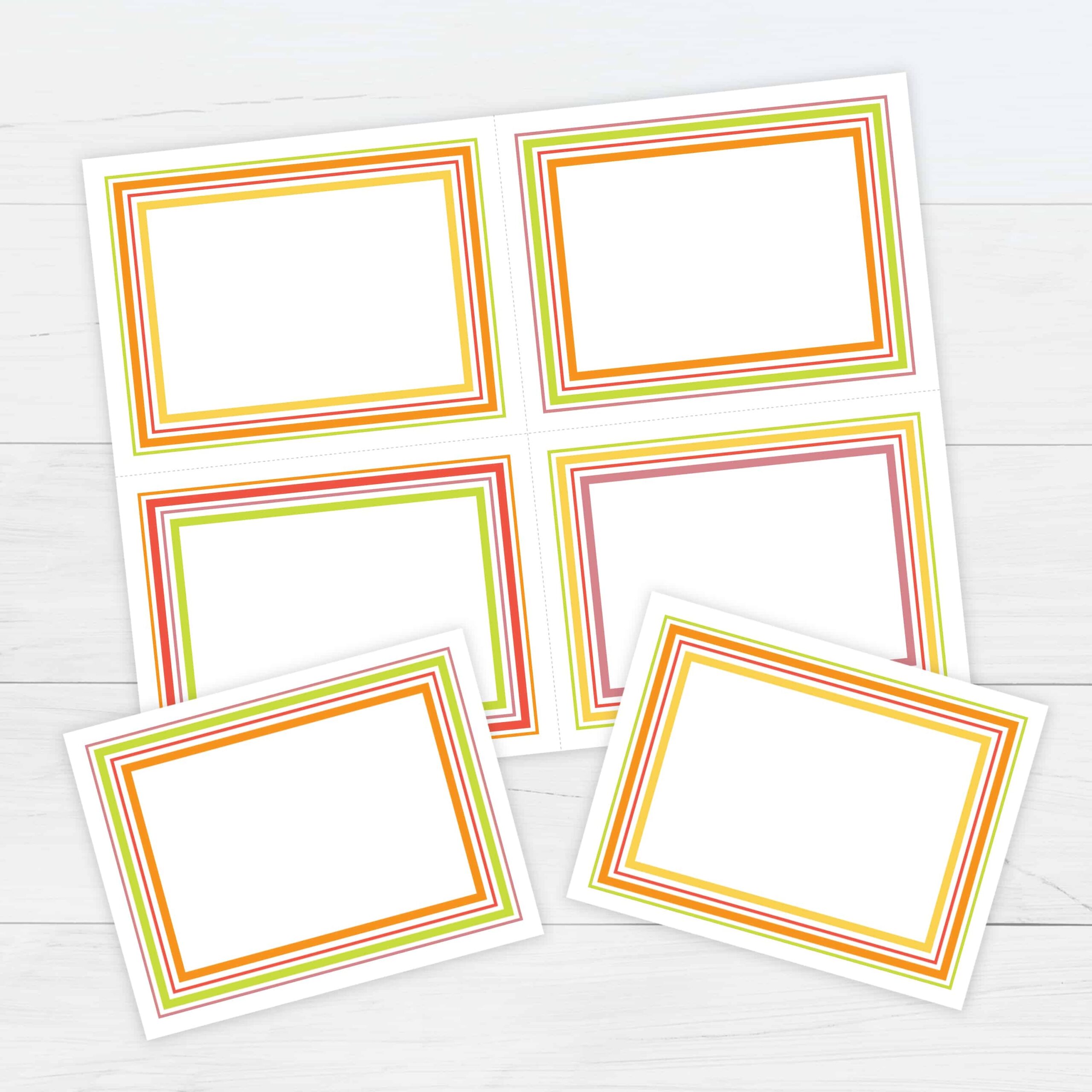 Bordered Flash Cards 4 Template Free Printable Download Worksheets Library