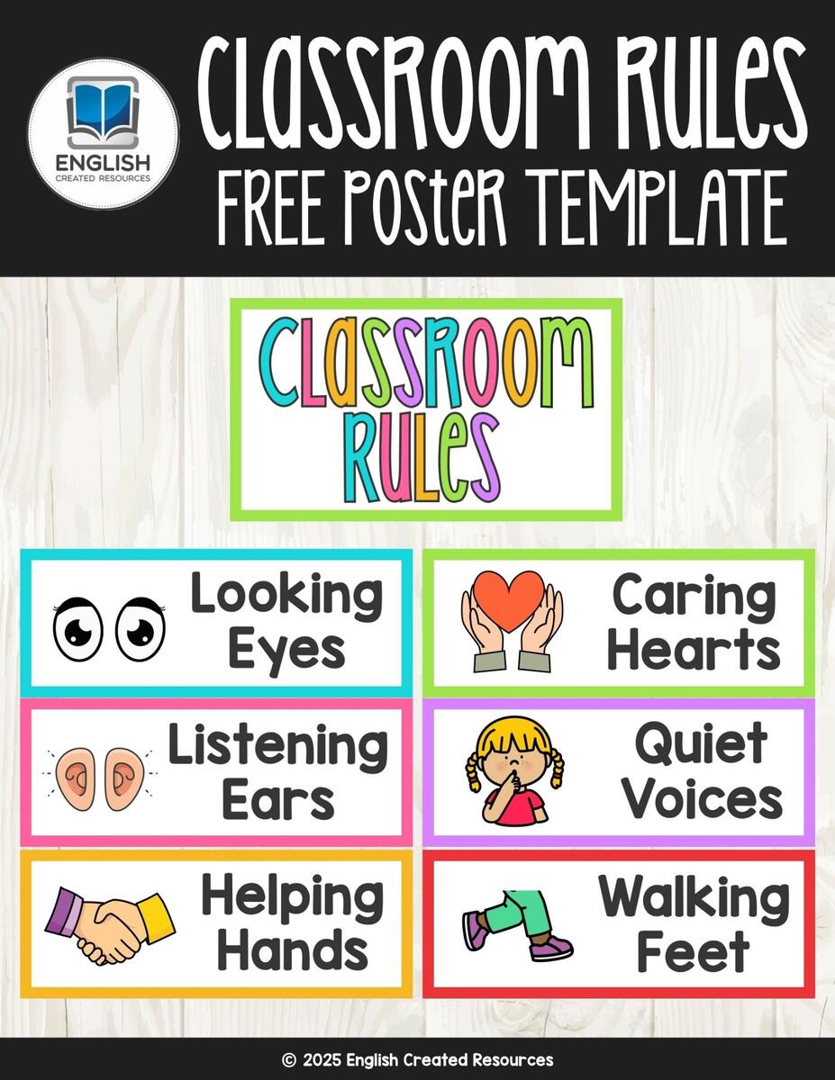 Classroom Rules Poster English Created Resources