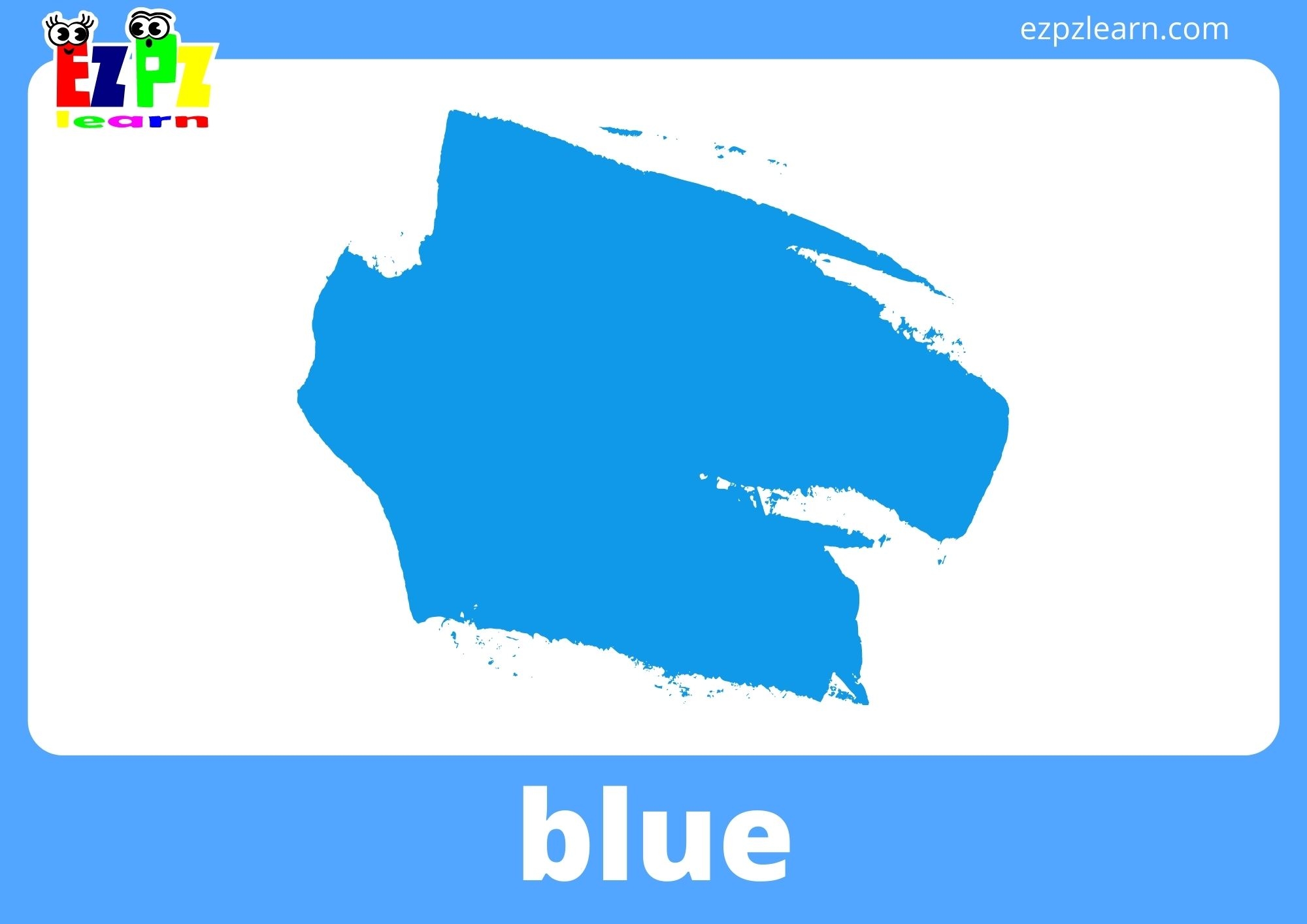 Learning Colors Blue Color Flashcard Kids Stock Vector Royalty Free 2222671925 Shutterstock