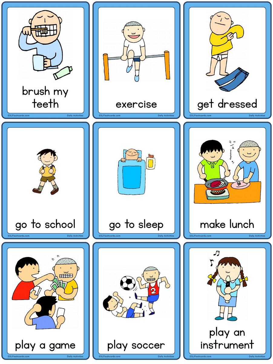 Daily Activities Set 1 ESL Flashcards