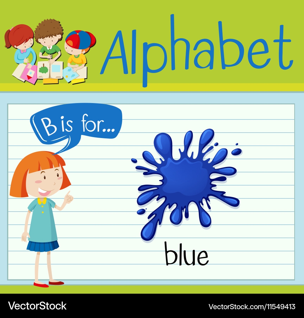 Flashcard Letter B Is For Blue Royalty Free Vector VectorStock